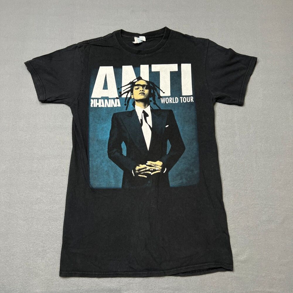 Rihanna Anti World Tour T-Shirt Men's S Black Print Pullover